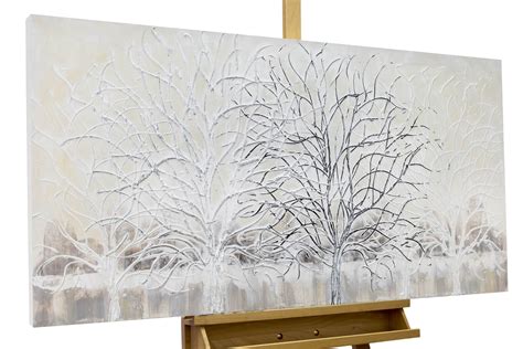 Acrylic Painting Trees Forest Nature Winter KunstLoft