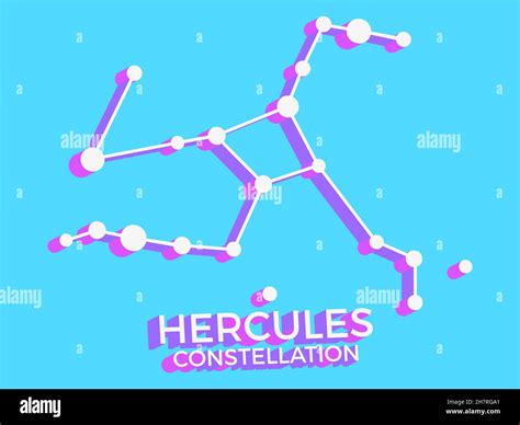 Símbolo de la constelación de Hércules 3D Icono de constelación en