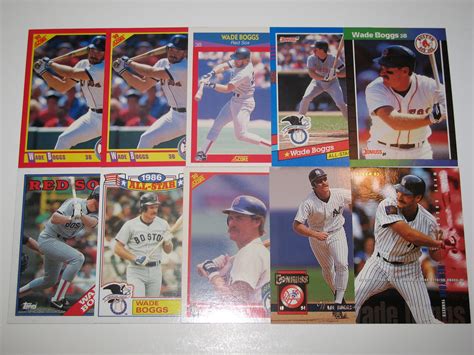 Wade Boggs (10) Card Lot - Baseball & Football Sports Cards