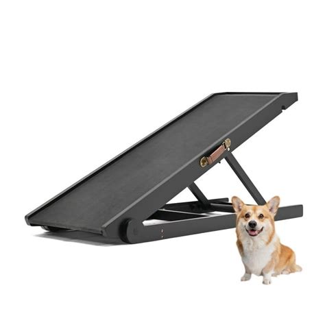 Lilypelle Foldable Pet Ramp,Adjustable Wood Dog Ramp with 4 Heights,Portable Anti-Slip Dog Bed ...