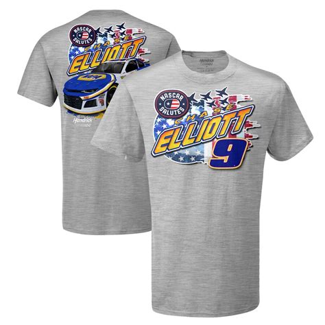 Chase Elliott Heathered Gray Salutes T Shirt