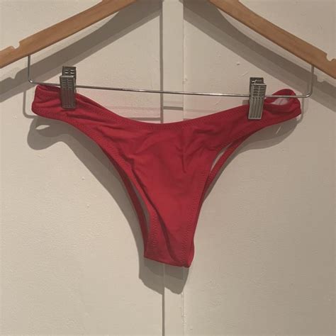 Sexy Red High Cut Bikini With Front Tie Too A Worn Depop