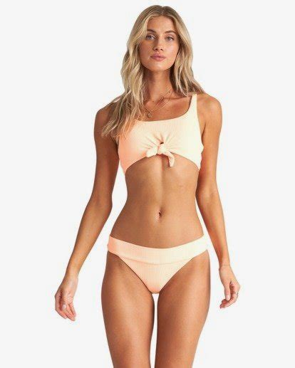 Under The Sun Rib Knit Cropped Tank Bikini Top For Women Billabong