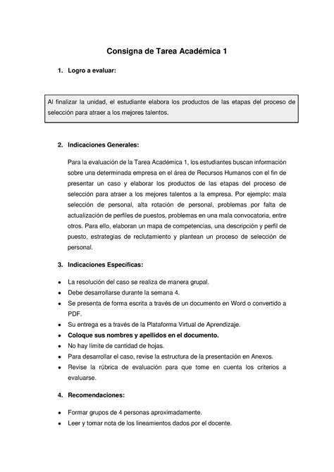 Consigna De Tarea Acad Mica Consigna De Tarea Acad Mica Logro A