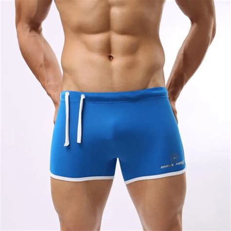 Mens Swimwear Men Swimming Trunks Sexy Gay Swim Shorts Brave Person