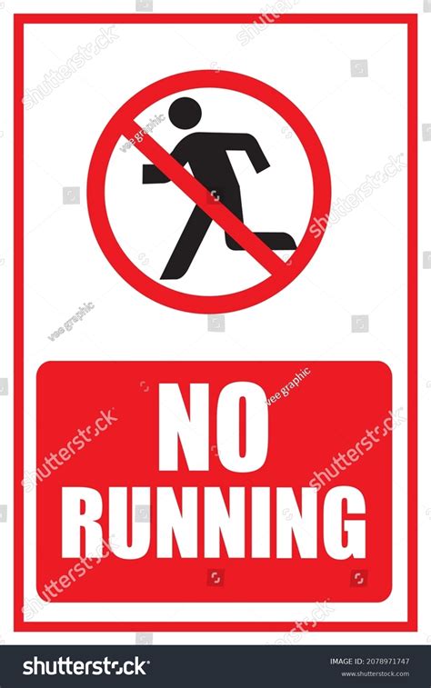 No Running Vector Design Sign Stock Vector Royalty Free 2078971747