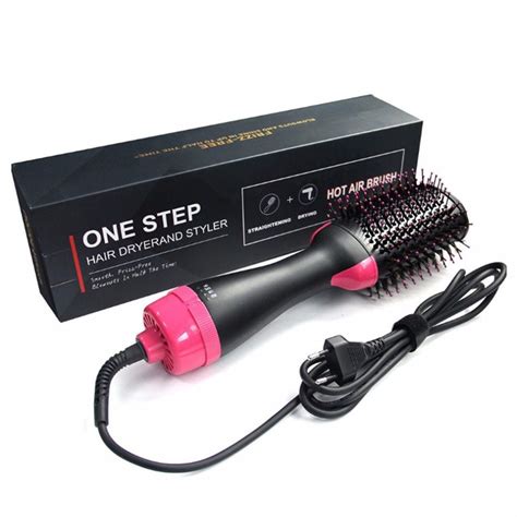 Electric Professional Hair Dryer Comb Infrared Negative Ion Hot Air Comb Straight Curling Hair