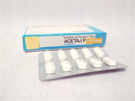 Aceclofenac And Paracetamol Tablets 100mg325mg