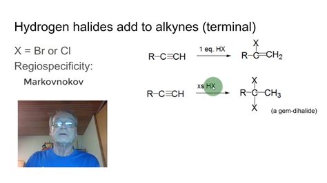 Ch 07 06 Halogenation And Hydrohalogenation Of Alkynes Youtube