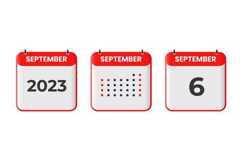 September 6 calendar design icon. 2023 calendar schedule, appointment ...