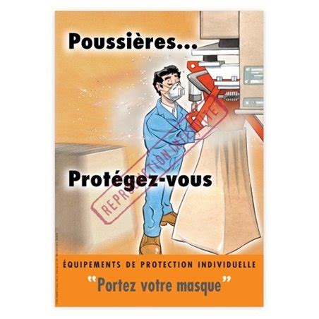 Affiche sécurité Poussières protégez vous AP41 Graphito Prévention