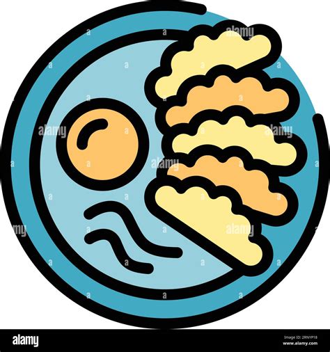 Kathmandu Food Icon Outline Vector Temple Culture City Travel Color