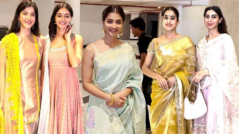 Jhanvi Kapoor Pooja Hegde Ananya Panday Many Celebs At Manish