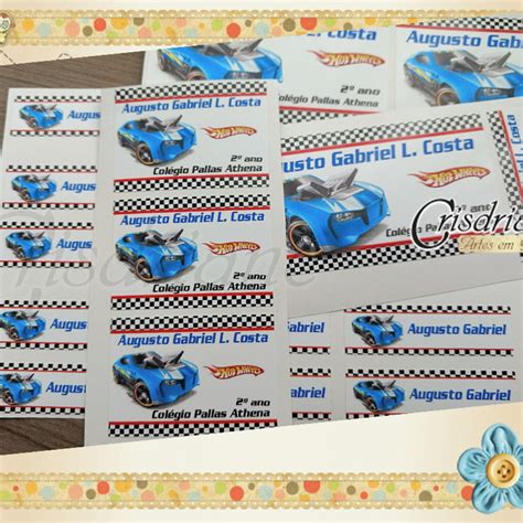 Etiqueta Escolar Hot Wheels Kit A Elo Produtos Especiais