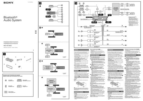 Sony Mex Bt Bluetooth Audio System Installation Connections Pdf