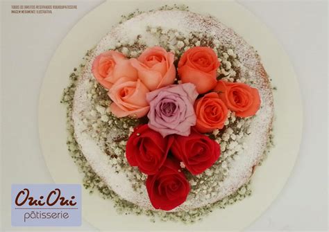 Oui Oui P Tisserie Naked Cake Bolo R Stico I Rosas