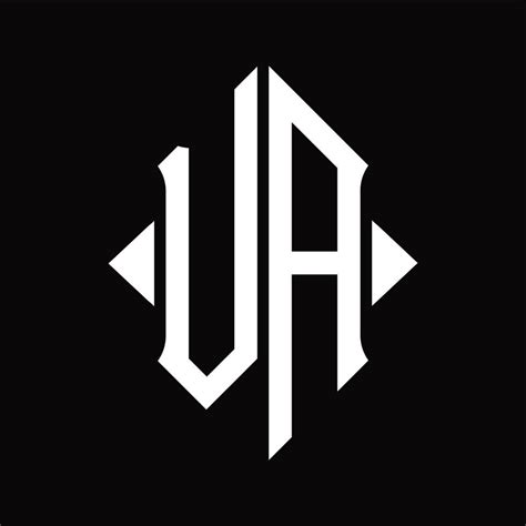 va logo monogram  shield shape isolated design template