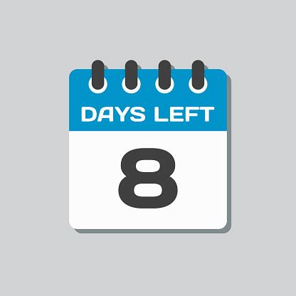 Symbol Für Den Täglichen Countdownseitenkalender Noch 8 Tage Stock ...