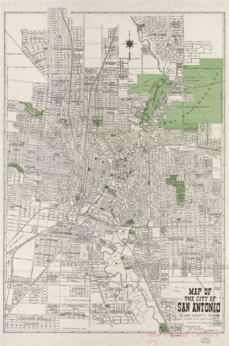 1924 Map Of The City Of San Antonio Bexar County Including Suburbs