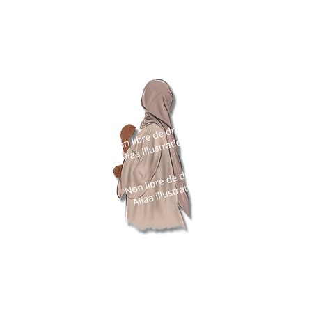 Illustration femme voilée de dos abaya nude peau foncée aliaa illustration