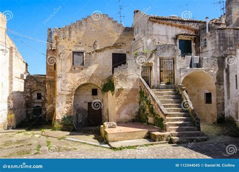 Alte Stadt Matera Basilikata Apulien Oder Puglia Italien Stockbild