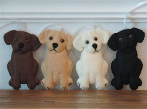 Labrador Retriever Puppy Ornament Lab Felt Ornament Black Lab Chocolate