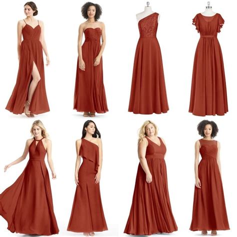 Rust Tea Length Or Floor Length Or Ankle Length Bridesmaid Dresses