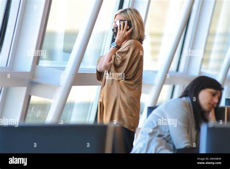 Passengers Waiting In The Zurich Airport Switzerland Stock Photo Alamy
