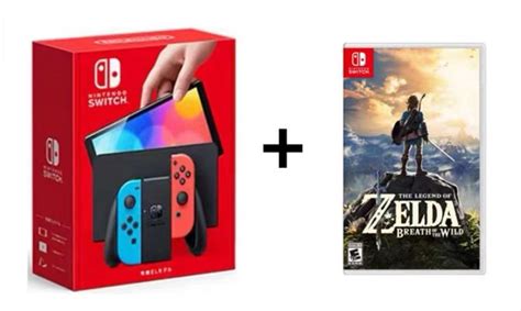 Игровая приставка Nintendo Switch OLED 64 ГБ Neon (Включает картридж с ...