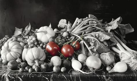 fruits  vegetables black  white stock  images