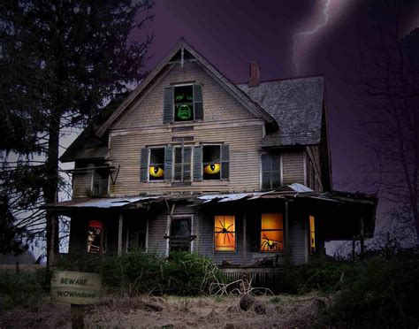 Download Haunted House With Eyes Wallpaper | Wallpapers.com