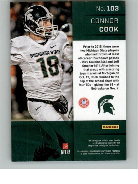 2016 Panini Prizm Draft Picks Connor Cook 103 Michigan State Spartans