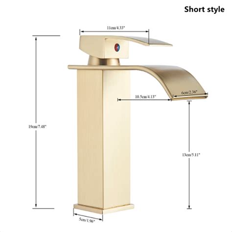 FIRTE Solid Brass Waterfall Faucet Luxury Gold Bathroom Basin Faucet Cold Hot Water Mixer