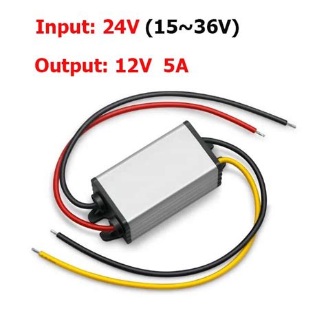 DCDC 24VDC vers 12VDC 5A Convertisseur étanche boitier aluminium