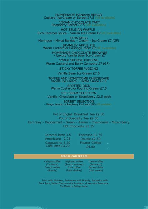Cowper Arms Menu Cowper Arms