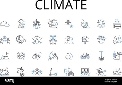 Climate Line Icons Collection Environment Atmosphere Weather