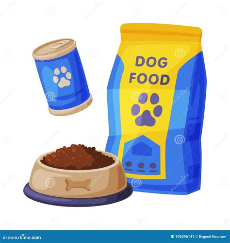 Conjunto De Alimentos Para Perros Mascotas Envasado De Alimentos En