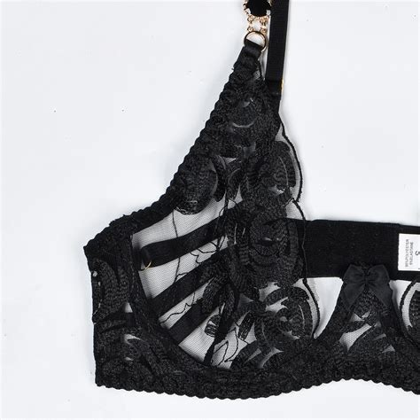 Ins Hot Style European American Style Complex Sexy Lingerie Ancient Gem Embroidered Bra Set Sexy
