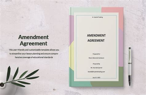 amendment agreement template  word  google docs pages