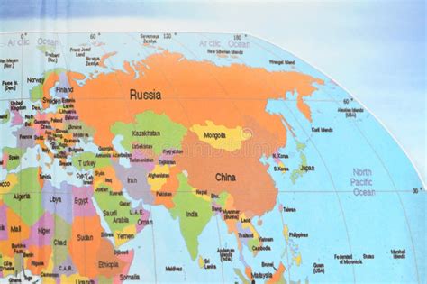 Asia And Part Of Africa Continents With Russia China North South