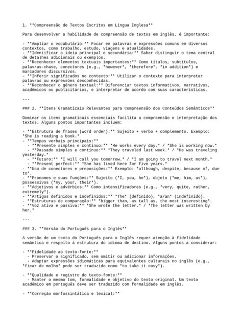 Essay Traducao - Dicas para Compreensão e Tradução em Inglês | PDF | Traduções ...