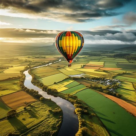 Premium Photo A Hot Air Balloon Ride In Green
