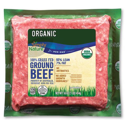 Simply Nature 9307 Lean Organic Grass Fed Ground Beef Same Day Delivery Or Pickup Aldi