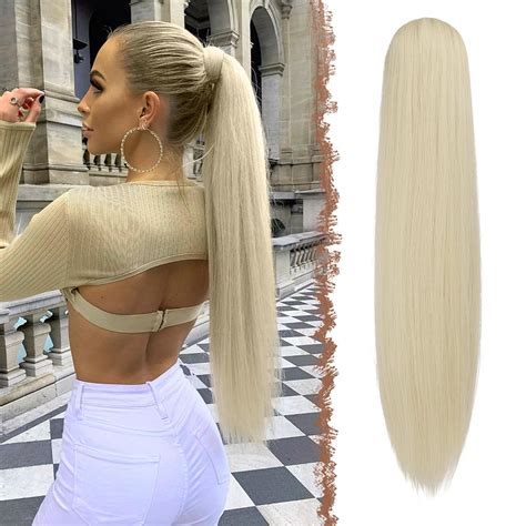 Amazon Feshfen Straight Ponytail Extensions Long Drawstring