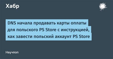 DNS начала продавать карты оплаты для польского PS Store с инструкцией ...
