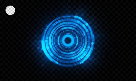 Premium PSD | Technology glowing hud blue on transparent background