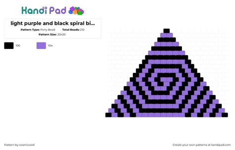 Light Purple And Black Spiral Bikini Top Pony Bead Pattern Kandi Pad Kandi Patterns Fuse