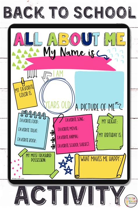 Back To School All About Me Booklet Digital And Print First Day Of School Activity First Day Of