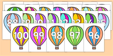 Numbers On Hot Air Balloons Hot Air Balloon Foundation Numeracy