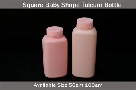 HDPE Talcum Powder Bottle 100 Gram Square Talcum Powder Bottle